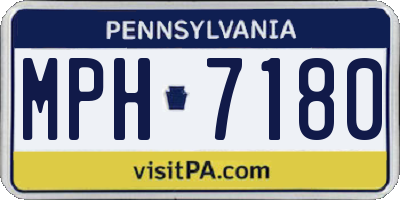 PA license plate MPH7180