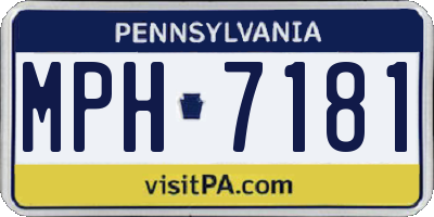 PA license plate MPH7181