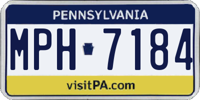 PA license plate MPH7184
