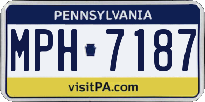 PA license plate MPH7187