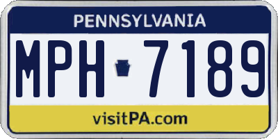 PA license plate MPH7189
