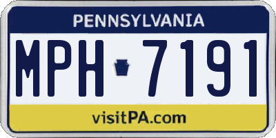 PA license plate MPH7191