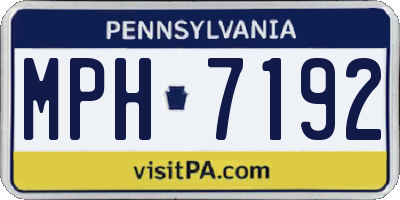 PA license plate MPH7192
