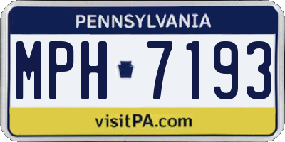 PA license plate MPH7193