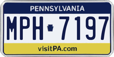 PA license plate MPH7197
