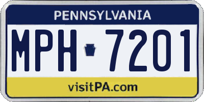 PA license plate MPH7201