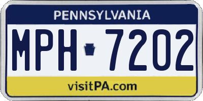 PA license plate MPH7202