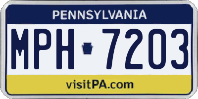PA license plate MPH7203