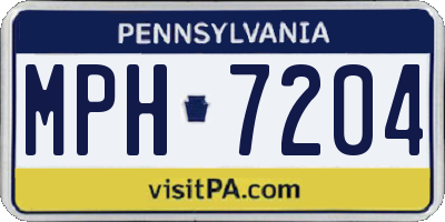 PA license plate MPH7204