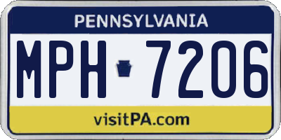 PA license plate MPH7206