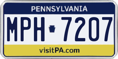 PA license plate MPH7207