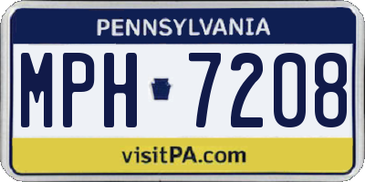 PA license plate MPH7208