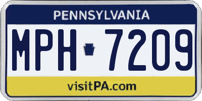 PA license plate MPH7209
