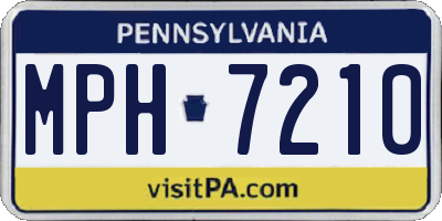PA license plate MPH7210