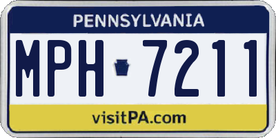 PA license plate MPH7211
