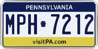 PA license plate MPH7212
