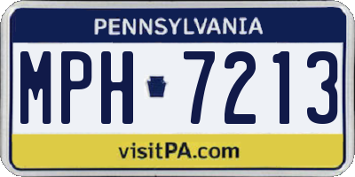 PA license plate MPH7213