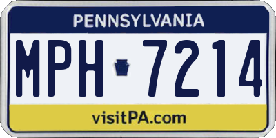 PA license plate MPH7214