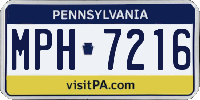 PA license plate MPH7216