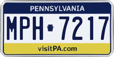 PA license plate MPH7217