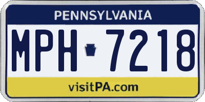 PA license plate MPH7218