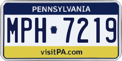 PA license plate MPH7219