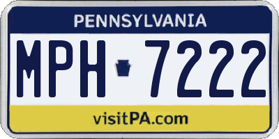 PA license plate MPH7222
