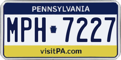 PA license plate MPH7227
