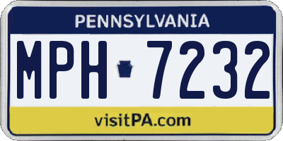 PA license plate MPH7232