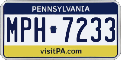 PA license plate MPH7233