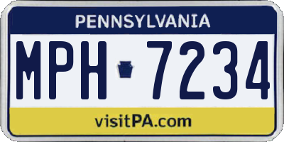PA license plate MPH7234