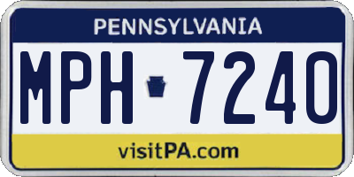 PA license plate MPH7240