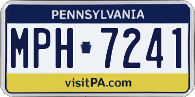 PA license plate MPH7241