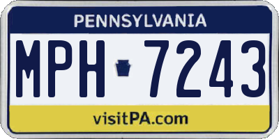 PA license plate MPH7243