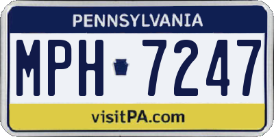 PA license plate MPH7247