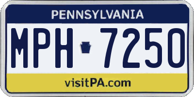 PA license plate MPH7250