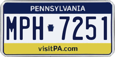 PA license plate MPH7251