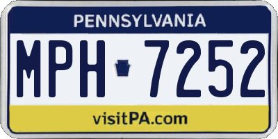 PA license plate MPH7252