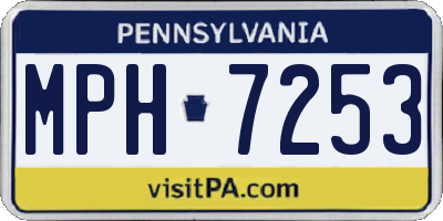 PA license plate MPH7253