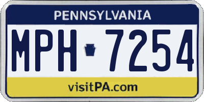 PA license plate MPH7254