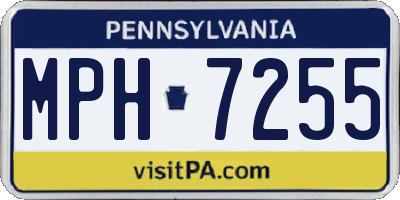 PA license plate MPH7255