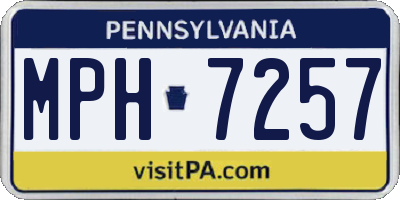 PA license plate MPH7257