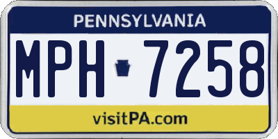 PA license plate MPH7258