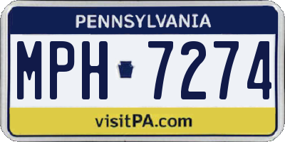 PA license plate MPH7274
