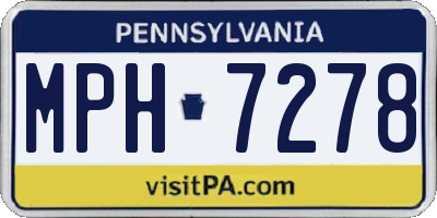 PA license plate MPH7278
