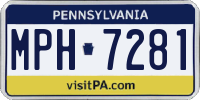 PA license plate MPH7281