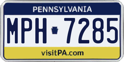 PA license plate MPH7285