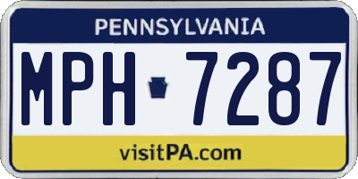 PA license plate MPH7287