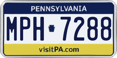 PA license plate MPH7288