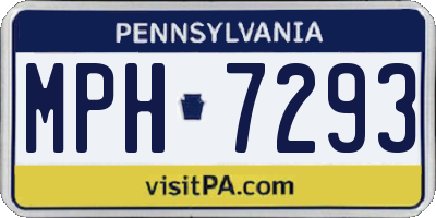PA license plate MPH7293